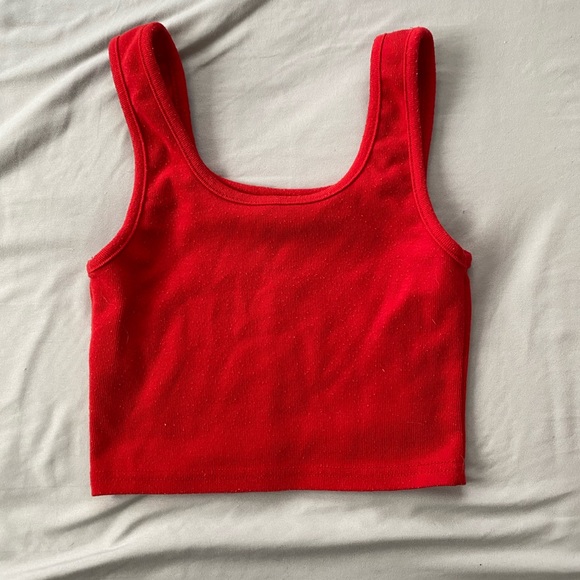 Ribbed red cropped tank from American eagle - Picture 2 of 2